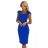 318-9 Elegantní midi šaty s krásným výstřihem a krátkými rukávy - chrpově modré