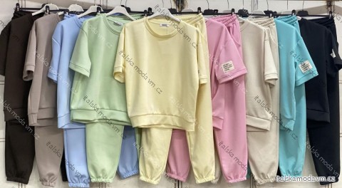 Souprava tepláková mikina a tepláky dámské nadrozměr (46/48/50 ONE SIZE) ITALSKÁ MÓDA IMC26036