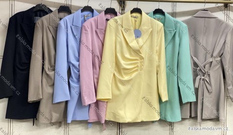 Sako prodloužené elegantní dlouhý rukáv dámské nadrozměr (44/46/48 ONE SIZE) ITALSKÁ MÓDA IMC26051