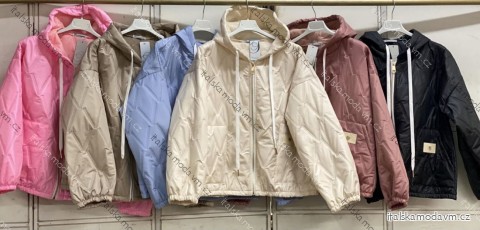 Bunda slabá šusťáková oversize s kapucí dlouhý rukáv dámská (S/M/L ONE SIZE) ITALSKÁ MÓDA IMC26057