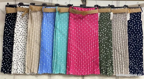 Sukňa dlhá skladaná bodka s opaskom dámska (S/M/L ONE SIZE) TALIANSKA MÓDA IMC26059