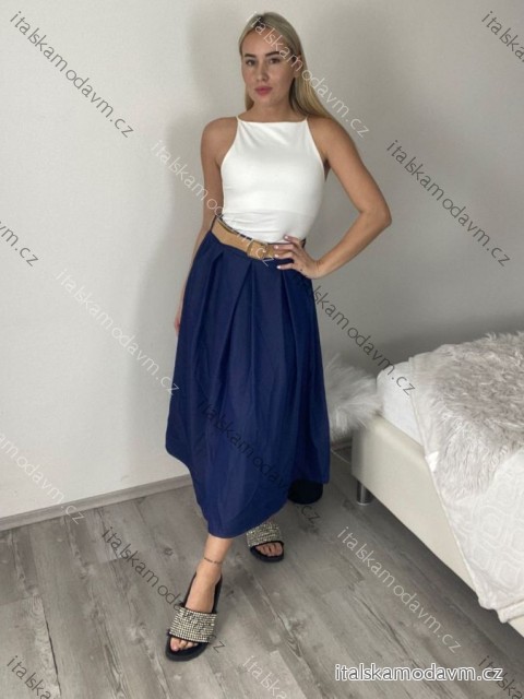 Sukňa s páskem dlhá dámska (S/M/L ONE SIZE) TALIANSKA MÓDA IMSM26106/DU
