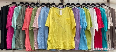 Tričko krátky rukáv dámske nadrozmer (52/54/56 ONE SIZE) TALIANSKA MÓDA IMC26068