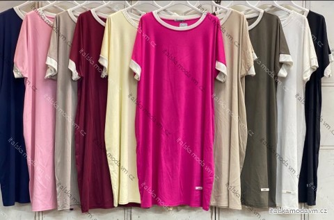 Šaty letné krátky rukáv dámske nadrozmer (48/50/52 ONE SIZE) TALIANSKA MÓDA IMC26073