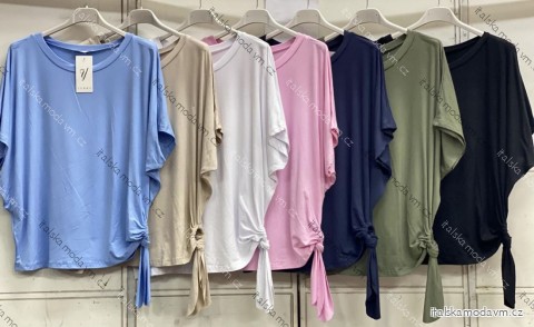 Tričko krátký rukáv dámské nadrozměr (54/56/58 ONE SIZE) ITALSKÁ MÓDA IMC26080