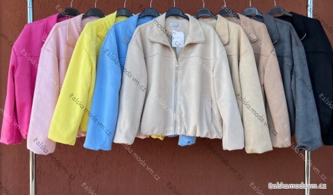 Bunda koženková dlhý rukáv dámska nadrozmer (50/52/54 ONE SIZE) TALIANSKA MÓDA IMC26081