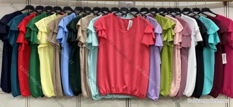 Tričko krátky rukáv dámske nadrozmer (48/50/52 ONE SIZE) TALIANSKA MÓDA IMC26087