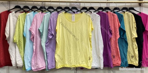 Tričko krátký rukáv dámské nadrozměr (54/56/58 ONE SIZE) ITALSKÁ MÓDA IMC26088