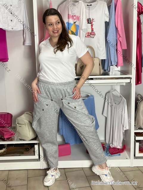 Tepláky outdoorové dámské BRIGITA (S/M/L ONE SIZE) ITALSKÁ MÓDA IM426015/DU S/M/L šedá