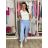 Nohavice volnočasové dámske KEYSY (S/M/L ONE SIZE) TALIANSKA MÓDA IMD26027/DU S/M/L svetlo modrá