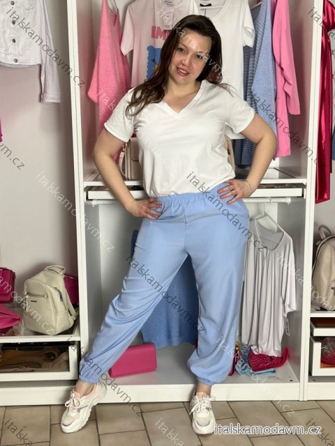 Nohavice volnočasové dámske KEYSY (S/M/L ONE SIZE) TALIANSKA MÓDA IMD26027/DU S/M/L svetlo modrá
