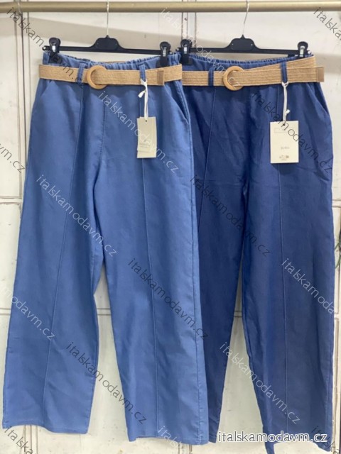 Nohavice riflové s opaskom dámske (S/M/L ONE SIZE) TALIANSKA MÓDA IMC26110