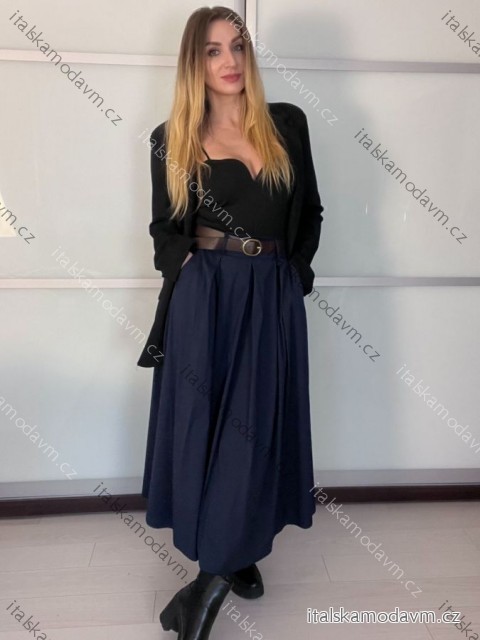 Sukně dlouhá s páskem dámská MARIA (S/M/L ONE SIZE) ITALSKÁ MÓDA IMPLU26G339201/DUR S/M/L tmavo modrá