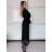 Šaty elegantní dlouhý rukáv dámske MIA (S/M/L ONE SIZE) TALIANSKA MÓDA IMSM261126/DU S/M/L čierna