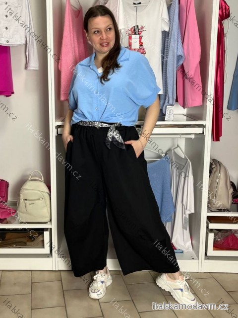 Nohavice letné s opaskom dámske (M/L/XL ONE SIZE) TALIANSKA MÓDA IMSM26095/DU