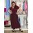 Šaty dlouhé letní krátký rukáv dámské (S/M/L ONE SIZE) ITALSKÁ MÓDA IM425MARIA-M/DU starorůžová S/M/L