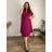 Šaty košilové krátký rukáv dámské (S/M/L/XL ONE SIZE) ITALSKÁ MÓDA IM423KLASA/DUR L/XL tm. fuchsiová