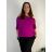 Halenka krátky rukáv dámske nadrozmer PRUE (50/52/54 ONE SIZE) TALIANSKA MÓDA IM426075/DUR 50/52/54 růžová fuchsiová