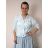 Košeľa mušelínová 3/4 dlhý rukáv dámska DITA (S/M/L ONE SIZE) TALIANSKA MÓDA IMWDL260001/DU S/M/L svetlo modrá