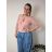 Šaty/tunika so zipsom a opaskom dlhý rukáv dámske nadrozmer (S/M/L ONE SIZE) TALIANSKA MóDA IMD22886/DU   staroružová
   S/M