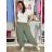 Kalhoty aladinky harémky dlouhé dámské (M/L ONE SIZE) ITALSKÁ MÓDA IMD22212/DR M/L KHAKI