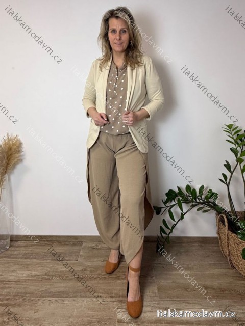 Nohavice letné dámske LORA (S/M/L ONE SIZE) TALIANSKA MÓDA IM42610111/DU S/M/L béžová