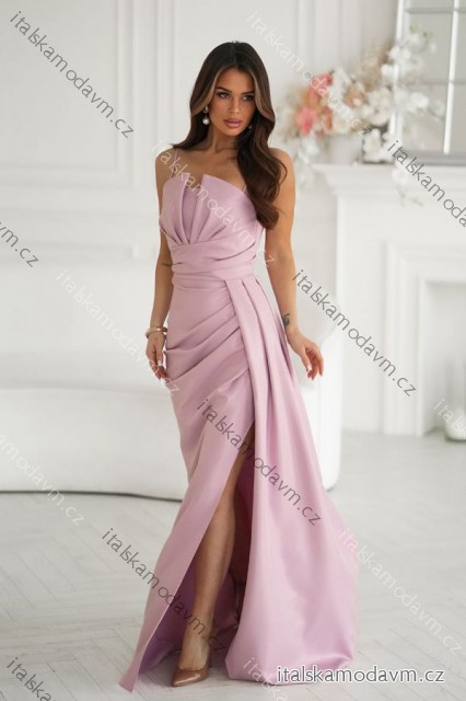 Šaty trblietavé elegantné spoločenské s geometrickým výstrihom na ramienky dámske (34-46) POLSKÁ MÓDA PMLBC24320-20