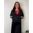 Kabátek overize jarní dlouhý rukáv dámský nadrozměr NINA (42/44/46 ONE SIZE) ITALSKÁ MÓDA IMSM260005/DUR 42/44/46 Černá