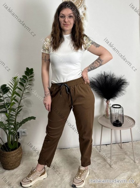 Kalhoty outdoorové dámské (M/L/XLONE SIZE) ITALSKÁ MÓDA IM426043/DU hnědá M/L/XL