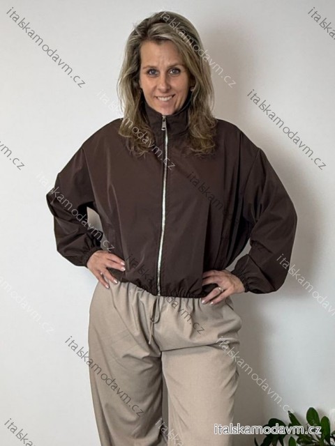 Bunda krátka oversize dlhý rukáv dámska nadrozměr ZITA(42/44/46 ONE SIZE) TALIANSKA MÓDA IMWCM26001/DUR