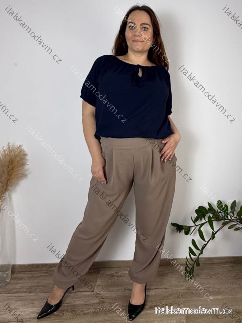 Nohavice oversize dlhé letné dámske nadrozmer KAROL (42/44/46 ONE SIZE) TALIANSKA MÓDA IM42600012/DU