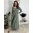 Šaty voľnočasové dlouhý rukáv dámske VIVA (S/M/L ONE SIZE) TALIANSKA MÓDA IMSM2511125