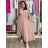 Šaty letní šifonové krátky rukáv dámske AMANDA (S/M/L ONE SIZE) TALIANSKA MóDA IM42600014/DUR S/M/L růžová starorůžová