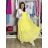 Šaty letné šifónové krátky rukáv dámske AMANDA (S/M/L ONE SIZE) TALIANSKA MóDA IM42600014/DUR S/M/L žlutá