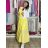 Šaty letné šifónové krátky rukáv dámske AMANDA (S/M/L ONE SIZE) TALIANSKA MóDA IM42600014/DUR S/M/L žlutá