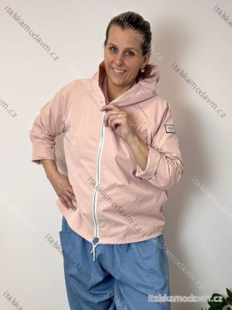 Bunda oversize šusťáková s kapucí dlouhý rukáv nadrozměr LOLA dámská (44/46/48 ONE SIZE) ITALSKÁ MÓDA IMSM260006/DU