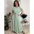 Šaty letní šifonové krátky rukáv dámske AMANDA (S/M/L ONE SIZE) TALIANSKA MóDA IM42600014/DUR Smaragdová S/M/L