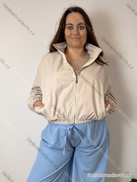 Bunda krátka oversize dlhý rukáv dámska nadrozměr ZITA(42/44/46 ONE SIZE) TALIANSKA MÓDA IMWCM26001