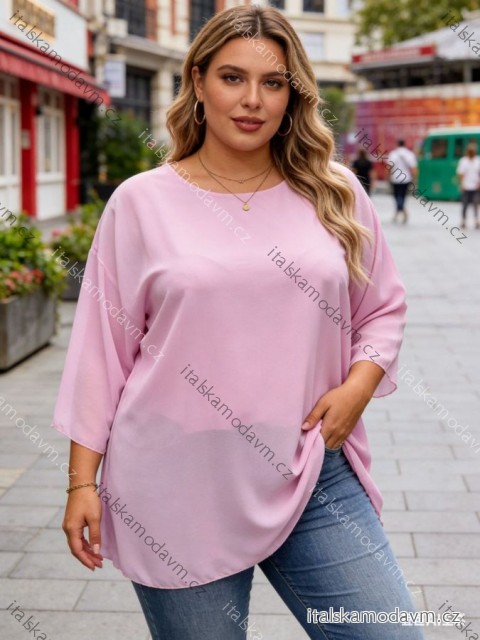 Blúzka 3/4 dlhý rukáv dámska nadrozmer (50/52/54 ONE SIZE) TALIANSKA MÓDA IM426129