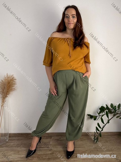 Nohavice oversize dlhé letné dámske nadrozmer KAROL (42/44/46 ONE SIZE) TALIANSKA MÓDA IM42600012