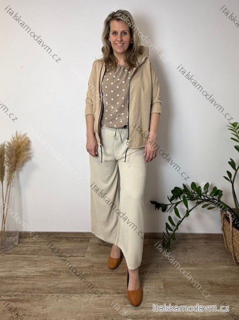 Nohavice oversize dlhé letné dámske nadrozmer RENATE (42/44/46 ONE SIZE) TALIANSKA MÓDA IM42600013