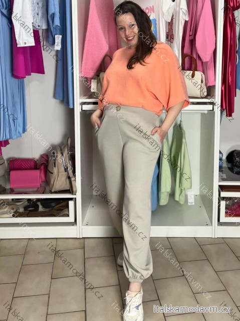 Tepláky elegantné dámske nadrozmer (44/46/48 ONE SIZE) TALIANSKA MÓDA IM426009/DUR