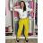 Kalhoty volnočasové s páskem dámské INNA (S/M/L ONE SIZE) ITALSKÁ MÓDA IMSM261124/DUR žlutá S/M/L