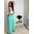 Nohavice dlhé oversize s opaskom dámske nadrozměr SIMONE (46/48/50 ONE SIZE) TALIANSKA MÓDA IMWDT25972/DU mintová 46/48/50