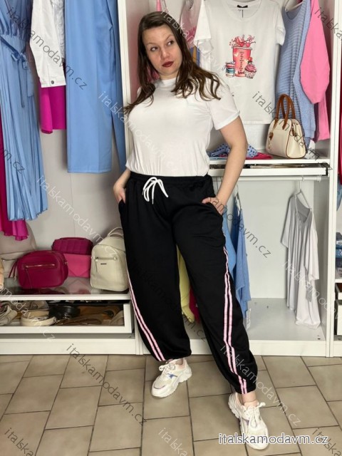 Tepláky oversize dlhé dámske (M/L/XL ONE SIZE) TALIANSKA MÓDA IM426084-1/DU M/L/XL čierna