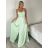 Šaty dlhé elegantné letné na ramienka dámske (XS/S/M ONE SIZE) TALIANSKA MÓDA IMM25M40243/DU -   modrá petrolejová -   S / M