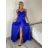 Šaty dlhé elegantné letné na ramienka dámske (XS/S/M ONE SIZE) TALIANSKA MÓDA IMM25M40243/DU -   modrá petrolejová -   S / M