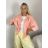 Bunda lehká oversize dlouhý rukáv dámská (S/M/L ONE SIZE) ITALSKÁ MÓDA IMWBHP260001/DUR růžová S/M/L