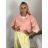 Bunda lehká oversize dlouhý rukáv dámská (S/M/L ONE SIZE) ITALSKÁ MÓDA IMWBHP260001/DUR růžová S/M/L