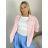 Bunda lehká oversize dlouhý rukáv dámská (S/M/L ONE SIZE) ITALSKÁ MÓDA IMWBHP260001/DUR růžová S/M/L